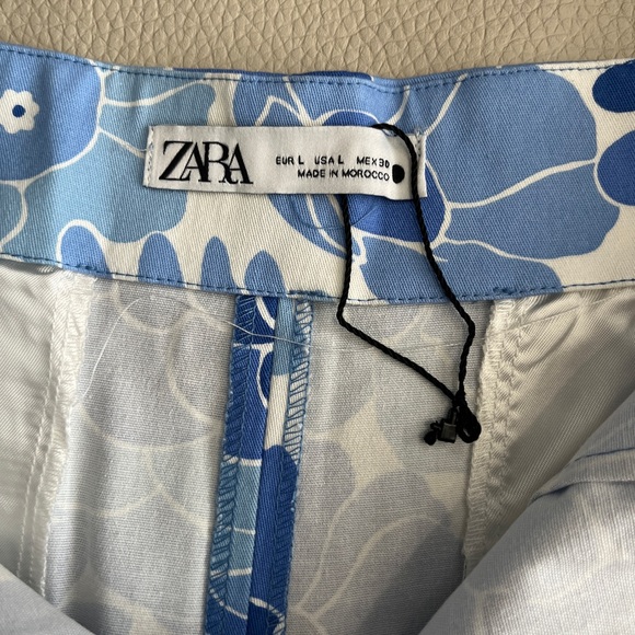Zara Women’s Floral Print High Waist Short - Size L - Picture 8 of 9